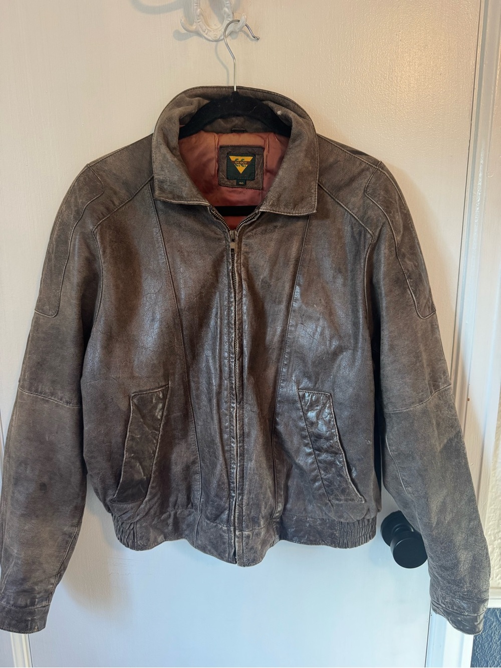 1970’s Vintage Brown Leather Bomber Jacket